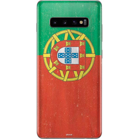Portugal Flag Distressed Galaxy S10 Plus Skin